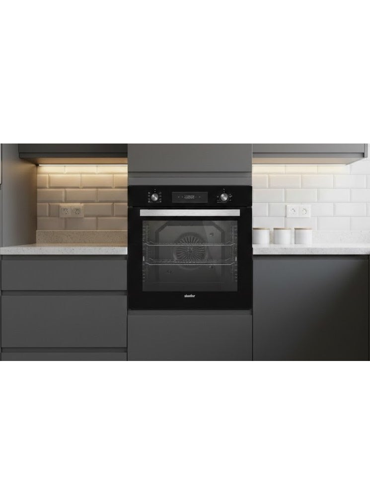Simfer Built-In Gas Oven 60 cm Black Glass, Digital Timer, Turbo Fan, Cooling Fan, Italian Oven & Grill Burners, LED Oven Light, Triple Glass Door (Low-E), Hydraulic Hinges, Auto Ignition, Full Safety – Model BO60GG01 - Image 2